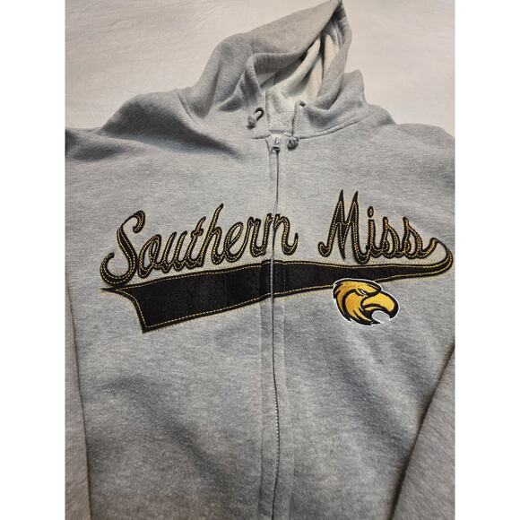 Southern Miss J. America Men's Size Xl Longsleeve Black Zippered Sweatshirt - Picture 2 of 5